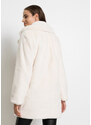 bonprix Mäkká dlhá bunda, umelá kožušinka, farba biela