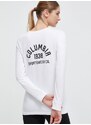 Bavlnené tričko s dlhým rukávom Columbia béžová farba
