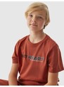 4F Chlapčenské tričko s potlačou - bordové