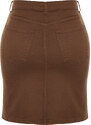 Trendyol Curve Hnedá džínsová sukňa A-line