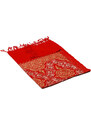Pranita Kašmírsky vlnený šál vyšívaný hodvábom červený so svetlohnedou farbou