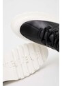 Kožené workery Calvin Klein Jeans FLATFORM LACE UP BOOT LTH dámske, čierna farba, na platforme, YW0YW01110
