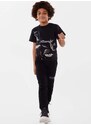 Detské bavlnené tričko Dkny čierna farba, s potlačou