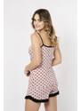 Italian Fashion Elegantné dámske bavlnené pyžamo krátke na ramienka Buscato ružové, Farba ružová