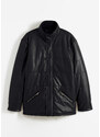 bonprix Prešívaná bunda v koženom vzhľade, farba čierna