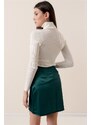 By Saygı Knotted Satin Skirt Emerald