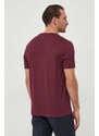 Bavlnené tričko Michael Kors pánsky, bordová farba, s nášivkou
