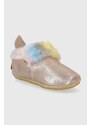 Detské semišové papuče Shoo Pom ružová farba