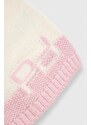 Detská vlnená čiapka Pinko Up ružová farba biela, z tenkej pleteniny, vlnená