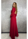 Paris Style Červené šaty s hlbokým výstrihom Gloria