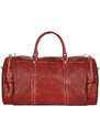 Lamour LI530 červená veľká kvalitná kožená cestovná taška 54cm/40l