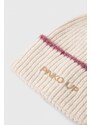 Detská čiapka s prímesou vlny Pinko Up béžová farba biela, z hrubej pleteniny