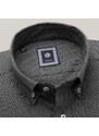 Willsoor Pánska tmavosivá košeľa slim fit s golierom na gombíky 15700