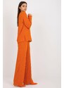 MladaModa Oversize súprava z vrúbkovaného materiálu model 24626 oranžová