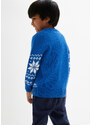 bonprix Pletený pulóver, bavlnený, chlapčenský, farba modrá, rozm. 152/158