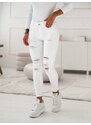 FASARDI Roztrhané džínsové džínsy v bielej farbe