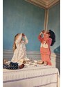 Dievčenské bavlnené šaty Konges Sløjd béžová farba, mini, áčkový strih