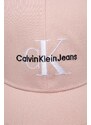 Bavlnená šiltovka Calvin Klein Jeans ružová farba,s nášivkou,K60K610280