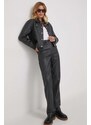 Nohavice Calvin Klein Jeans dámske,čierna farba,široké,vysoký pás,J20J222552