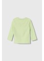 Detské tričko s dlhým rukávom Calvin Klein Jeans zelená farba, s potlačou