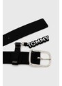 Kožený opasok Tommy Jeans dámsky,čierna farba,AW0AW16103
