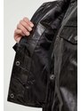 Kožená bunda Gestuz dámska, čierna farba, prechodná, 10908597