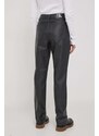 Nohavice Calvin Klein Jeans dámske,čierna farba,široké,vysoký pás,J20J222552