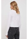 Bavlnené tričko s dlhým rukávom Calvin Klein Jeans biela farba,J20J222884