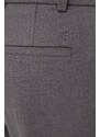 Nohavice Tommy Hilfiger dámske,šedá farba,rovné,vysoký pás,WW0WW39723