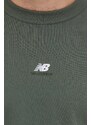 Bavlnené tričko New Balance pánsky, zelená farba, s potlačou
