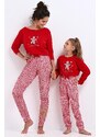 PLANETA-MODY Červené vianočné pyžamo Hazel detské