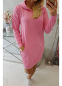 K-Fashion Šaty s kapucňou vo svetlo ružovej farbe