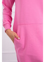 K-Fashion Šaty s kapucňou vo svetlo ružovej farbe