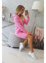 K-Fashion Šaty s kapucňou vo svetlo ružovej farbe