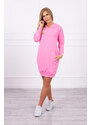 K-Fashion Šaty s kapucňou vo svetlo ružovej farbe