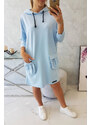 K-Fashion Šaty s kapucňou modré