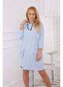 K-Fashion Šaty s kapucňou modré