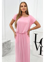 K-Fashion Viskózové šaty s vreckami svetloružové
