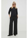 Tepláky Calvin Klein Jeans čierna farba,rovné,vysoký pás,J20J222597