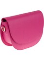 Ružová kožená talianska crossbody kabelka Ramona Fuxia s prídavným pruhom II NovaKabelka.sk