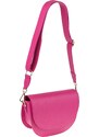 Ružová kožená talianska crossbody kabelka Ramona Fuxia s prídavným pruhom II NovaKabelka.sk