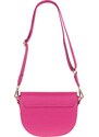 Ružová kožená talianska crossbody kabelka Ramona Fuxia s prídavným pruhom II NovaKabelka.sk