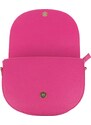 Ružová kožená talianska crossbody kabelka Ramona Fuxia s prídavným pruhom II NovaKabelka.sk