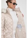 Páperová bunda Guess dámska, béžová farba, zimná
