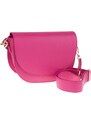Ružová kožená talianska crossbody kabelka Ramona Fuxia s prídavným pruhom II NovaKabelka.sk