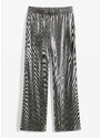 bonprix Úpletové nohavice, lesklé, so širokým strihom, farba strieborná