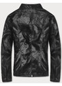 J.STYLE Klasická čierna pánska bunda z eko kože (11Z8025)