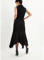 bonprix Asymetrická saténová sukňa, farba čierna