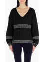 Dámsky čierny pletený sveter LIU-JO