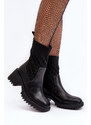 Basic Čierne dámske členkové topánky s ponožkovým zvrškom